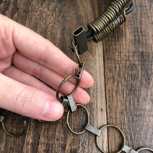 Concho Belt Hip Slung Mixed Media Wood Chain Boho Festival Size Small Tan Multi - Picture 5 of 12